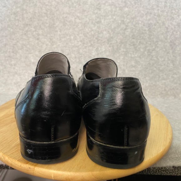 Stacy Adams Size 10M Black Leather Square Toe Slip On Loafer Shoes - Picture 9 of 16